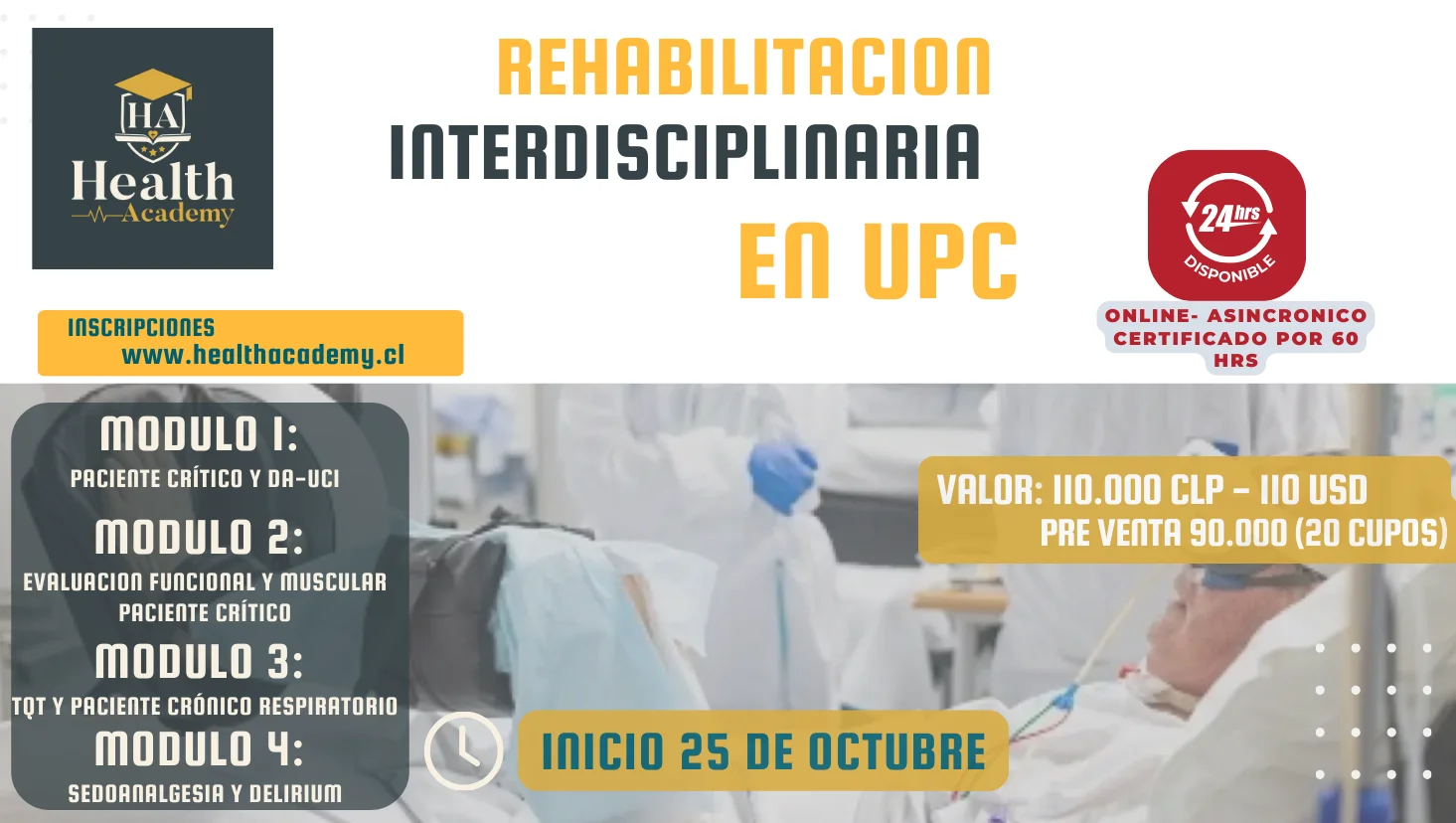 Curso Rehabilitación Interdisciplinaria en Unidad de Paciente Crítico Adulto